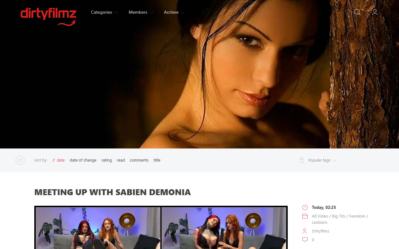 Screenshot of Dirtyfilmz Website Review